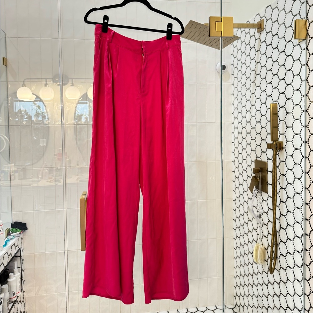 Hot Pink Satin Pant